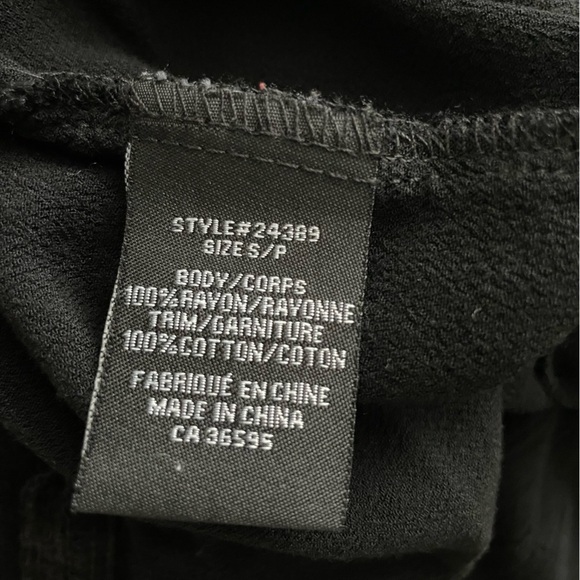 Black Embroidered Mini Sleeve Summer Tshirt by Mandee Women’s Small - Picture 8 of 8